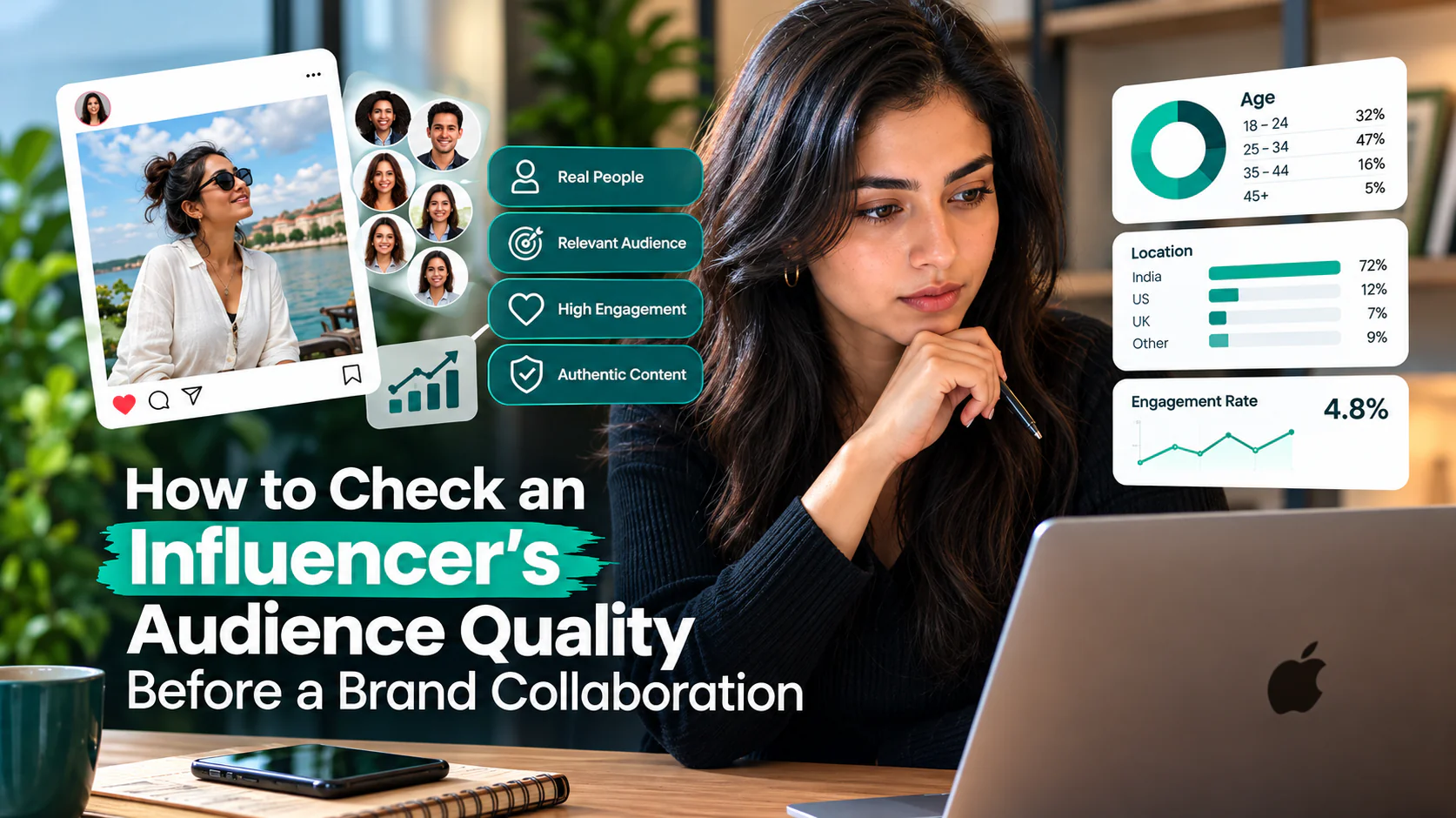Influencer audience quality analysis before brand collaboration